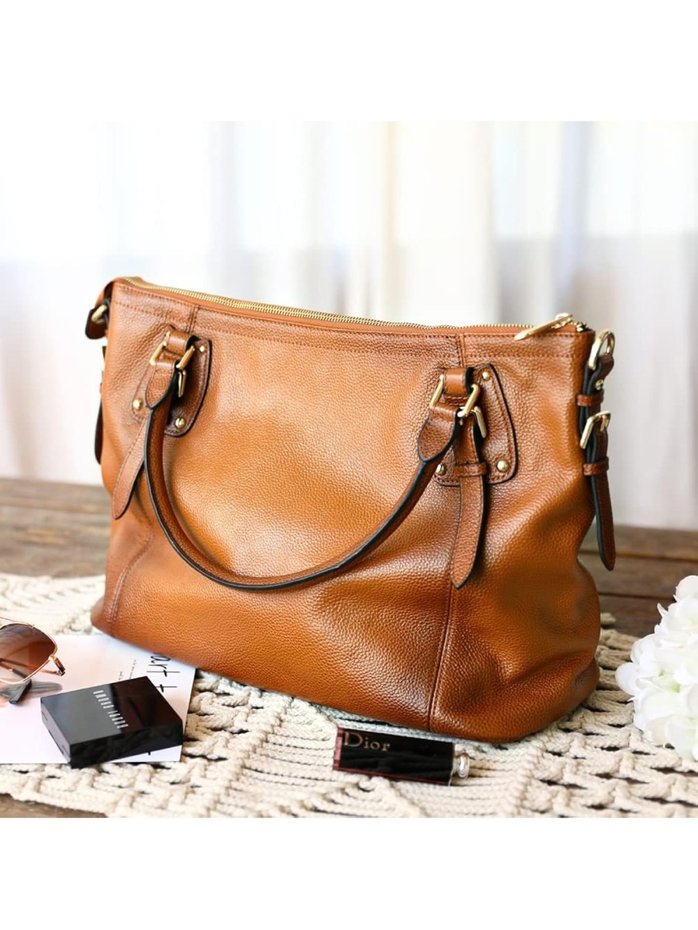 Slouchy oversized leather bag brown tan crossbody handbag kattee xl sorrel hobo